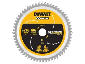 DEWALT XR FlexVolt Circular Saw Blade 216 x 30mm x 60T