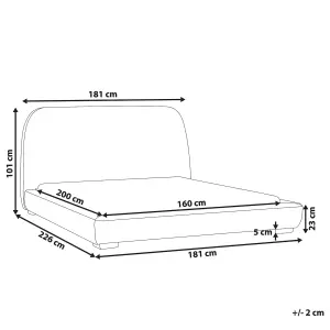 Fabric EU King Size Bed Beige ROISEL