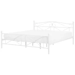 Metal EU Super King Size Bed White RODEZ