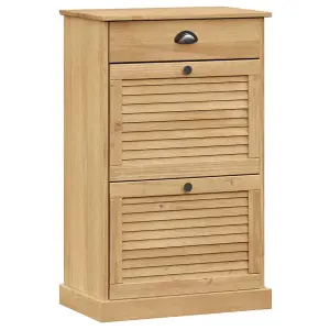 Berkfield Shoe Cabinet VIGO 60x35x96 cm Solid Wood Pine