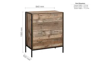 Birlea Urban 4 Drawer Chest Rustic