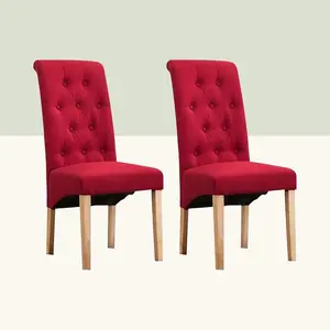 Anya Upholstered Dining Chair (Set of 2) Red