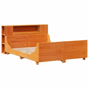 Berkfield Bed Frame without Mattress Wax Brown 140x200 cm Solid Wood Pine