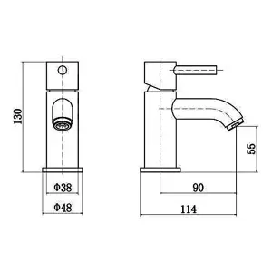 Rinse Bathrooms Designer Solid Brass Bathroom Chrome Finish Mini Mono Basin Mixer Tap Sink Lever Action