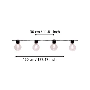 EGLO Partaj LED 4.5 Meter Black Transparent Outdoor Fairy Lights