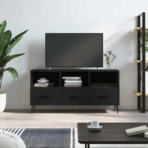 Berkfield TV Cabinet Black 102x36x50 cm Engineered Wood