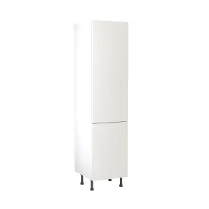 Kitchen Kit Larder Tall Unit 500mm w/ Value Slab Cabinet Door - Standard Matt White