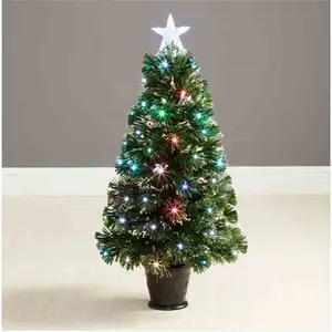 Robert Dyas 3ft Multi Coloured/Multi Function LED Fibre Optic Christmas Tree