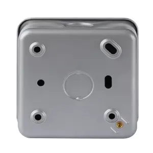 10A Grey Single 2 way Metal-clad switch with White inserts