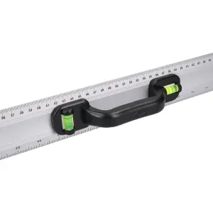 40in Aluminium Ruler With Handles + Spirit Level Metric Imperial Egde Scale 1m