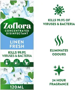 Zoflora Antibacterial Disinfectant 120ml - Linen Fresh