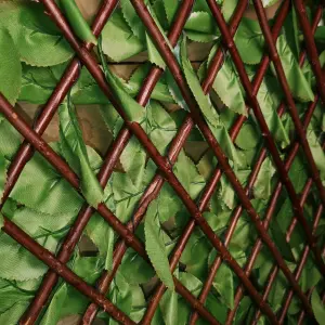 100cm x 200cm Artificial Fence Garden Trellis Privacy Screening Indoor Outdoor Wall Panel   Beech Leaf