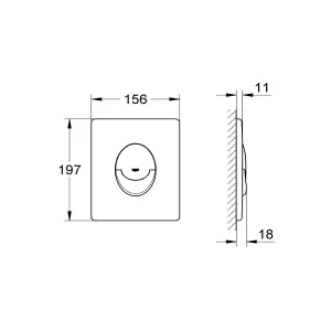 Grohe Start Dual Flushing plate (H)197mm (W)156mm