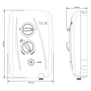 Triton T80 Easi-Fit+ White Manual Electric Shower, 10.5kW