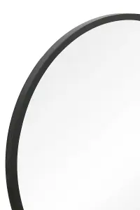 MirrorOutlet The Circulus Black Framed Flat Bottom Circular Garden Wall Mirror 84CM X 80CM