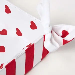 Homescapes Red Hearts Reversible Bread Basket