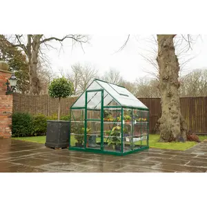 Harmony Greenhouse 6 x 4 Green / 208cm H x 185cm W x 186cm D