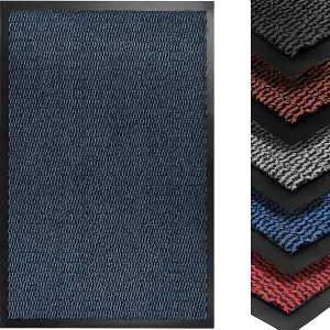 Heavy Duty Indoor & Outdoor Rubber Non-Slip Absorbent Barrier Mat - Blue 90 x 150 cm