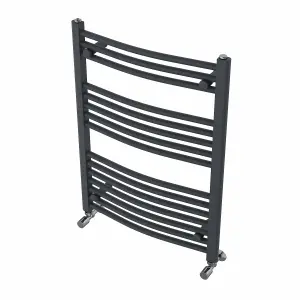 Rinse Curved Bathroom Heated Towel Rail Ladder Radiator Anthracite 800x600mm