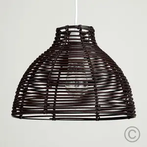 ValueLights Lobster Wicker Rattan Brown Ceiling Pendant Light Shade