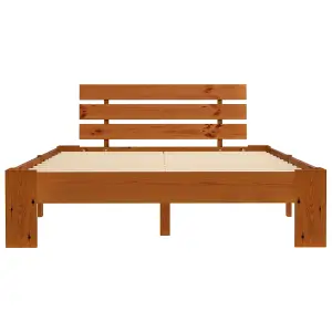 Berkfield Bed Frame Honey Brown Solid Pine Wood 120x200 cm