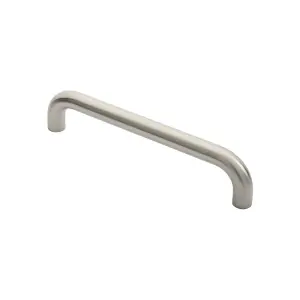 2x Round D Bar Pull Handle 325 x 25mm 300mm Fixing Centres Satin Steel