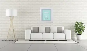 Metro White Frame with Blue Mount 60 x 80CM Image Size 50 x 70 CM