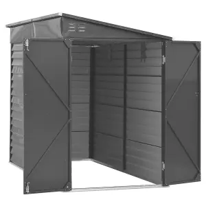 8.8 x 4.7 ft Garden Storage Shed with Single Lockable Door Outdoor Metal Sheds Storage House for Backyard Patio