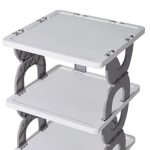 Grey 86cm H 6 Tier Foldable Plastic Shoe Rack