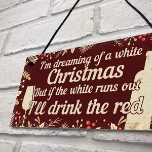 Red Ocean Funny Sign Hanging Plaque Christmas Decoration Xmas Friendship Wine Gift