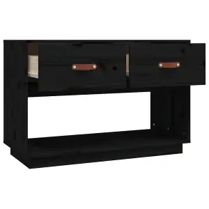 Berkfield TV Cabinet Black 90x40x60 cm Solid Wood Pine