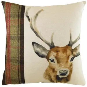 Evans Lichfield Hunter Stag Printed Feather Filled Cushion