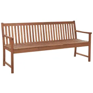 Garden Bench with Cushion VIVARA Certified Acacia Wood Dark Red