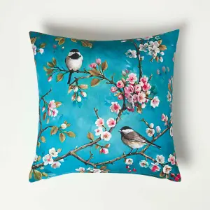 Homescapes Blue Bird Outdoor Cushion 45 x 45 cm, Set of 2