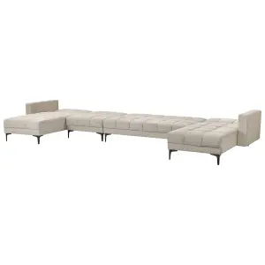 U-Shaped Sofa ALNES Beige 6 Seater Symmetrical