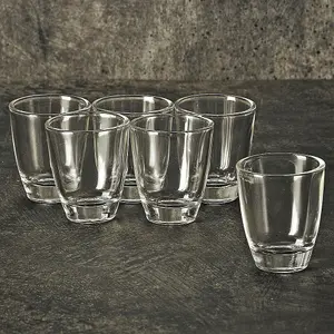 Queensway Home & Dining 6cm Height 6Pcs Small Shot Glasses Tumblers Vodka Liquor Whiskey Pub Party Glassware