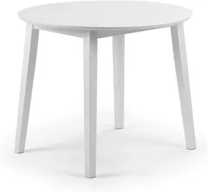 Julian Bowen Coast 4 Seater Round Drop Leaf Dining Table, Modern, Coast White