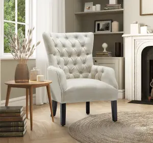 Faux Leather Suede Cream Gabriella Accent Chair