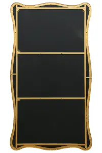 MirrorOutlet The Fluctus Gold Metal Rectangular Wavy Tray Effect Frame Wall Mirror 180CM X 100CM