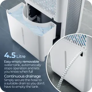 Avalla X-550 Dehumidifier for Home Drying Clothes 20L/Day: Removes Mould and Moisture - Low Power Consumption, 64m3 - Entire Home