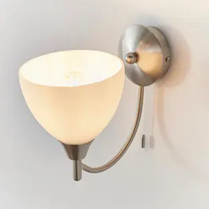 Whitestown Steel Armed Sconce Satin Chrome