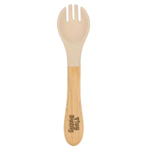 Bamboo Baby Weaning Fork & Spoon Set - Beige