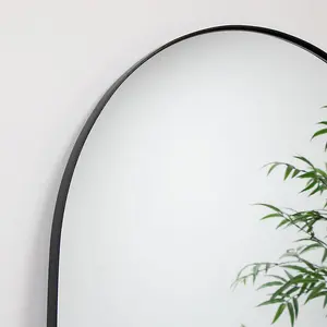 Melody Maison Large Black Arched Mirror 183cm x 80cm