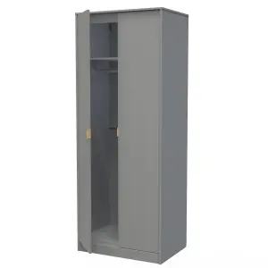 Linear Ready assembled Modern Matt grey Tall Double Wardrobe (H)1970mm (W)740mm (D)530mm