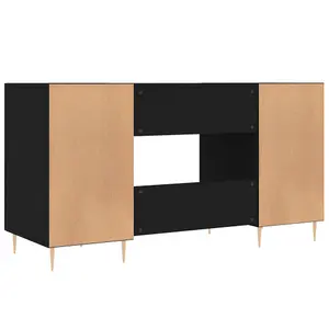 Berkfield Desk Black 140x50x75 cm Engineered Wood