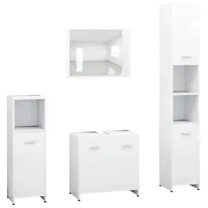 Berkfield 4 Piece Bathroom Furniture Set White Engineered Wood