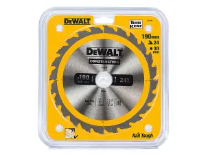 Dewalt DT1944-QZ Portable Construction Circular Saw Blade 190 x 30mm x 24T