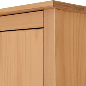 Oslo 2 Door Wardrobe in Pine Finish Metal Handles