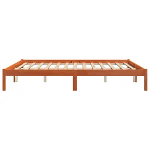 Berkfield Bed Frame without Mattress Wax Brown 200x200 cm Solid Wood Pine