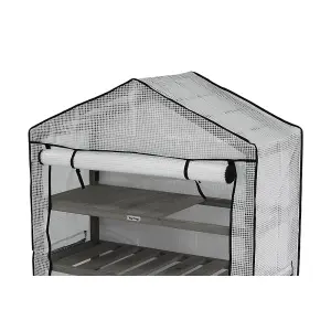 VegTrug Nursery Greenhouse 4 Tier Wide Grey Wash, Cedar Wood (FSC 100%)